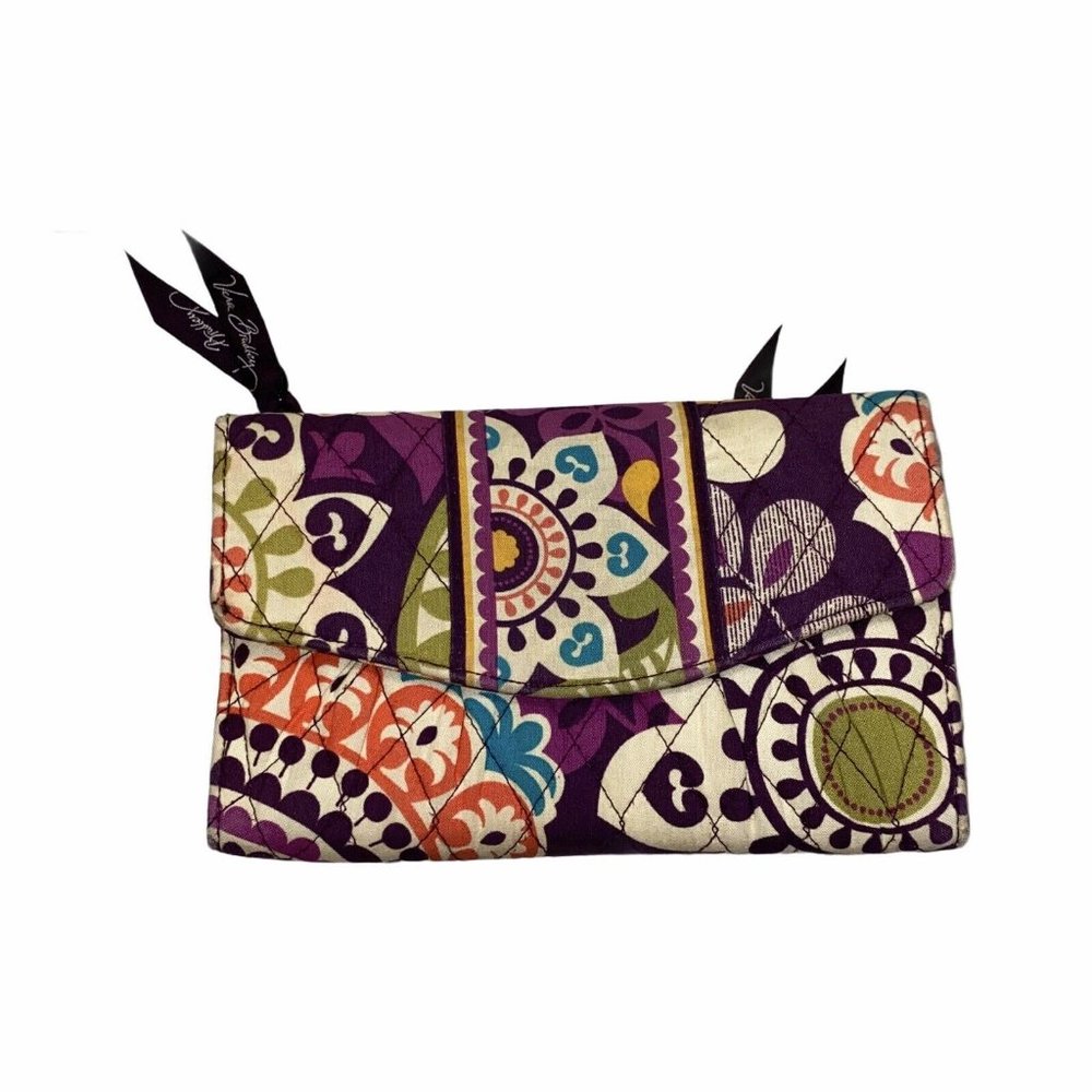 Vera Bradley Crossbody Envelope Wallet Purple Floral - Picture 1 of 4